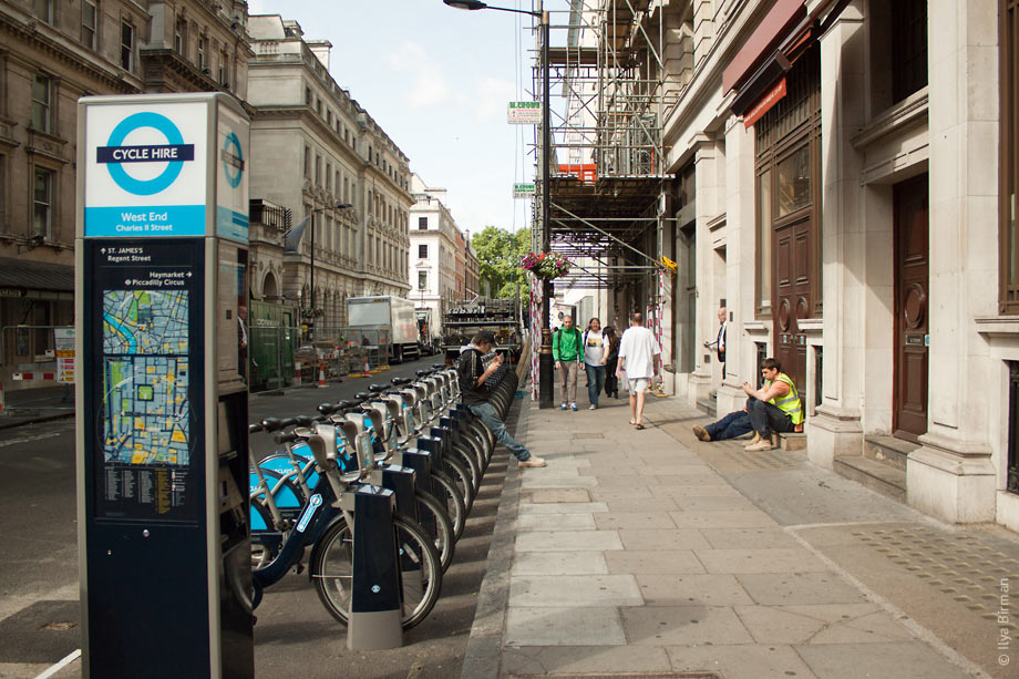Cycle hire point in London