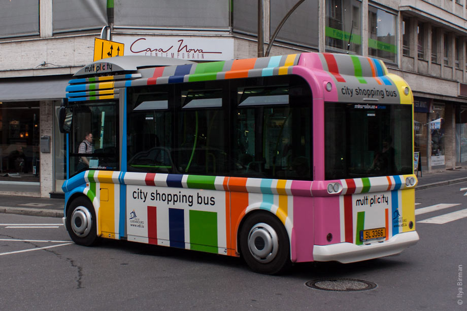 City shopping bus in Luxembourg