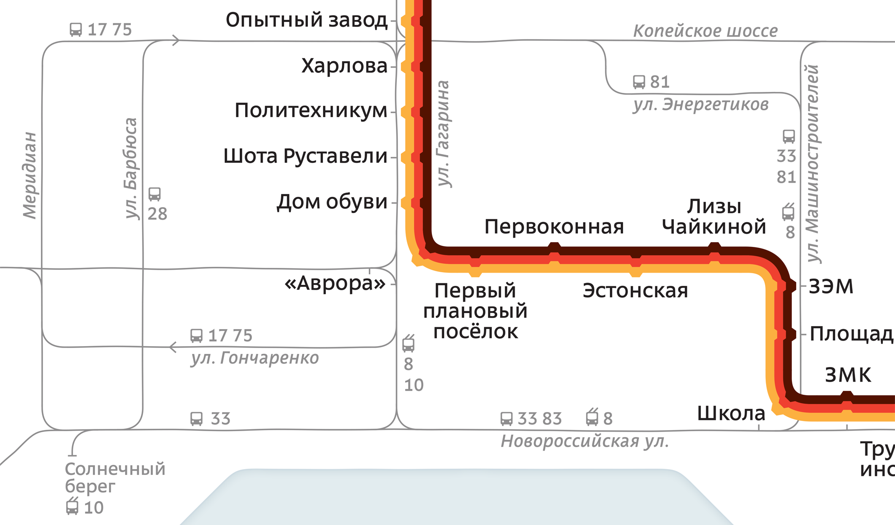 Offical diagram for Chelyabinsk tram network