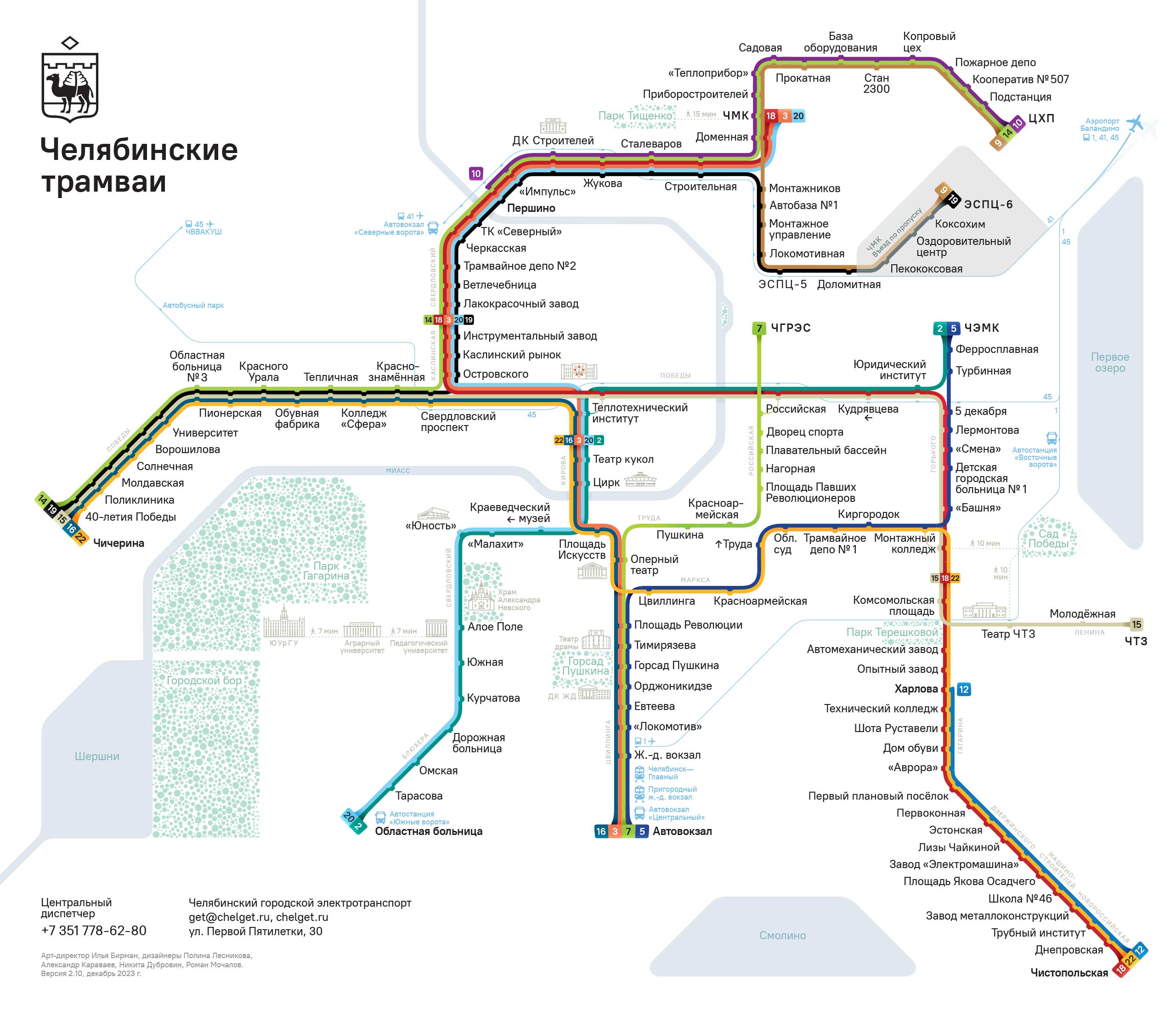 Official Chelyabinsk trams map