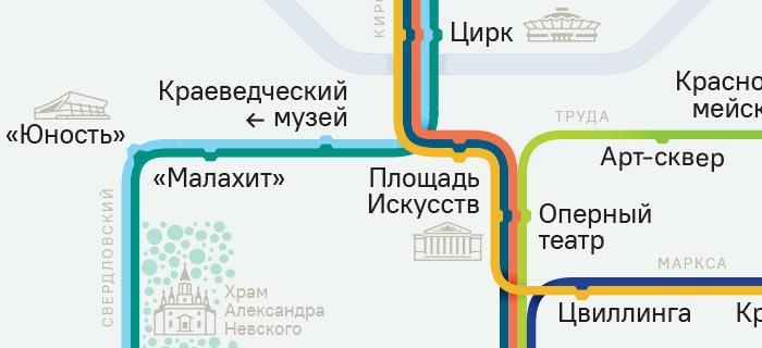 Official Chelyabinsk trams diagram