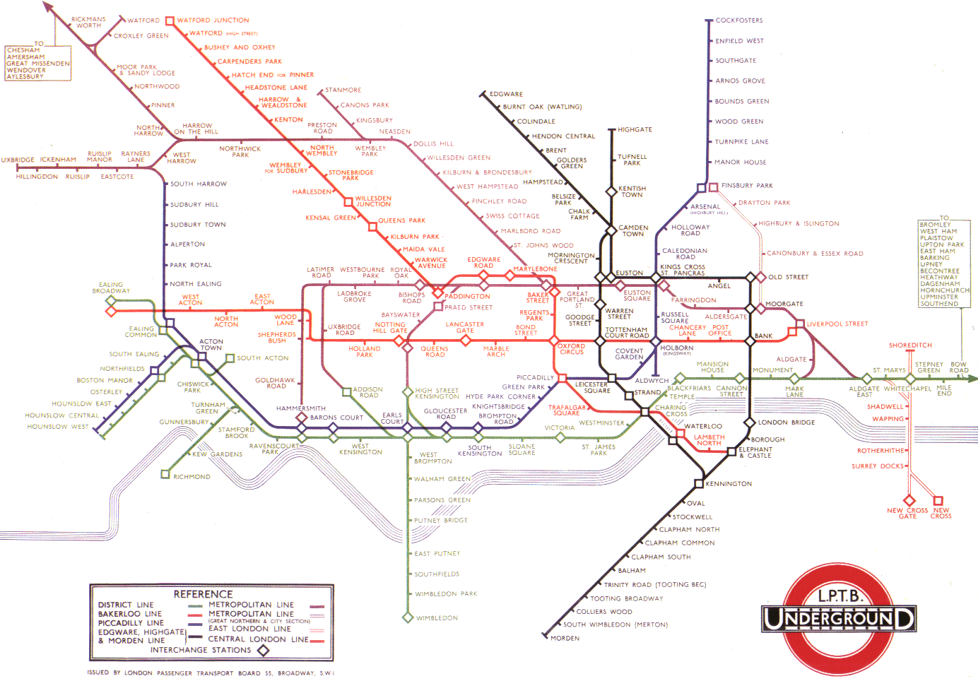 Beck’s Underground map, 1933