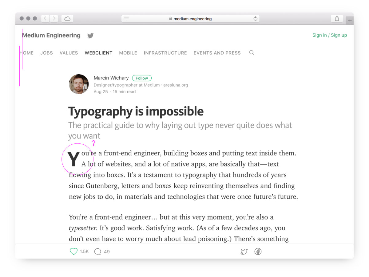 The Medium typography