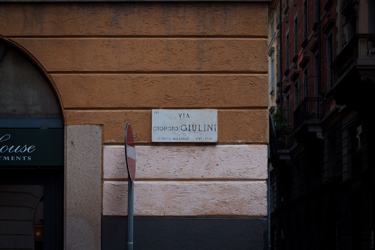 Street name plate in Milan