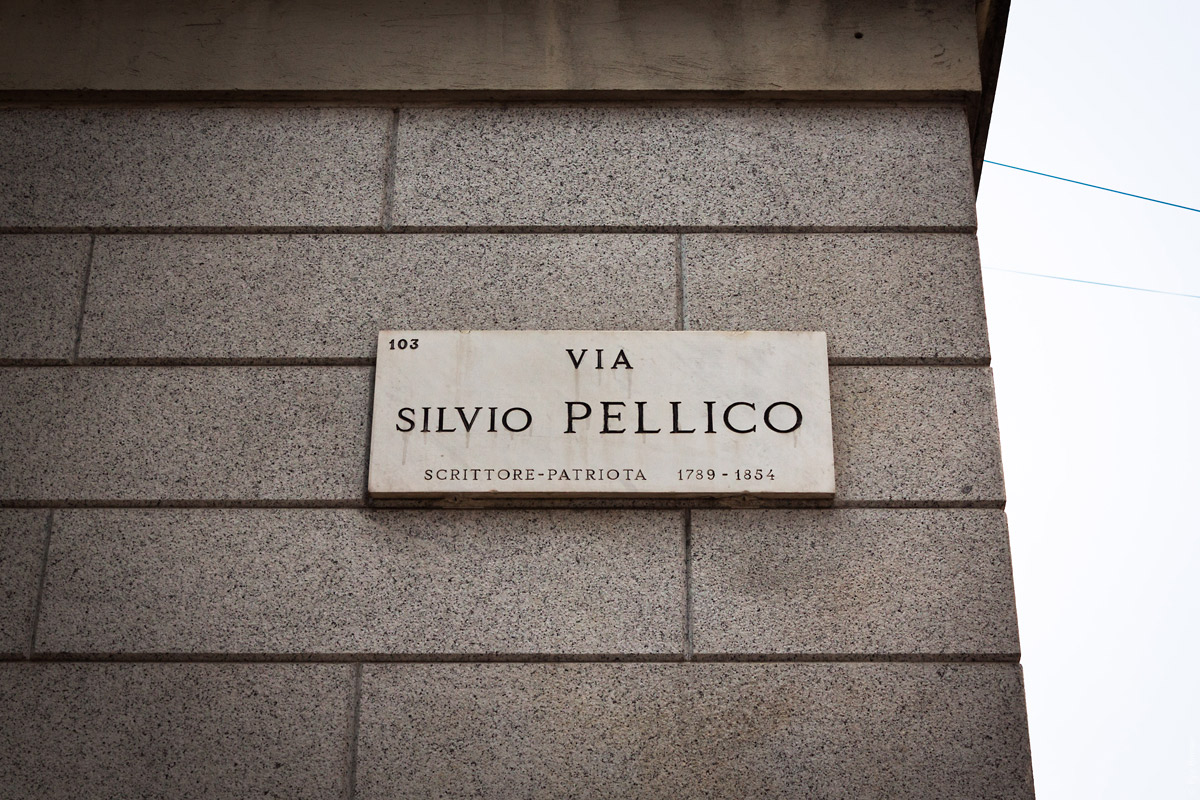 Street name plate in Milan