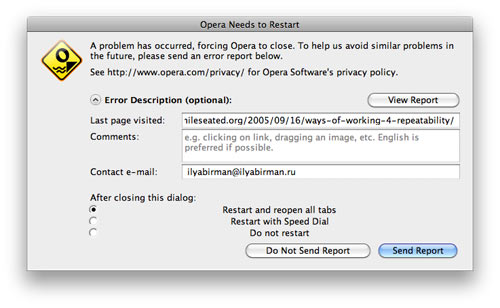 Opera crash reporter что это