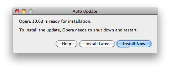 Opera says it has to update