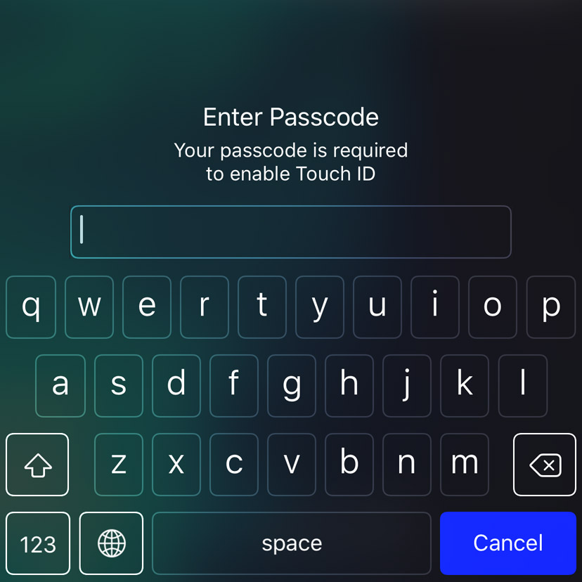 ios password keyboard