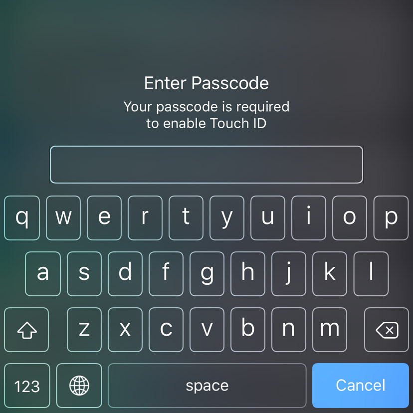 iphone password keypad