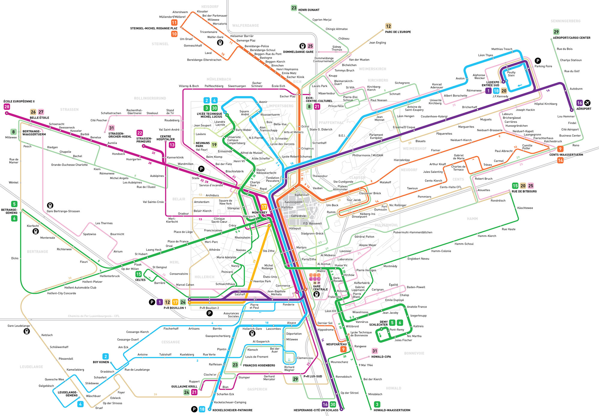 Transport map design. Luxembourg