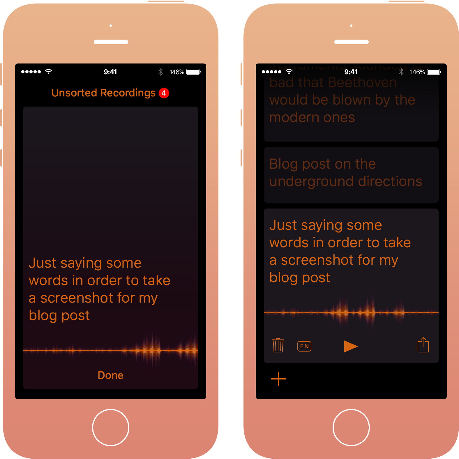 Sayve is a reliable voice recorder and recogniser