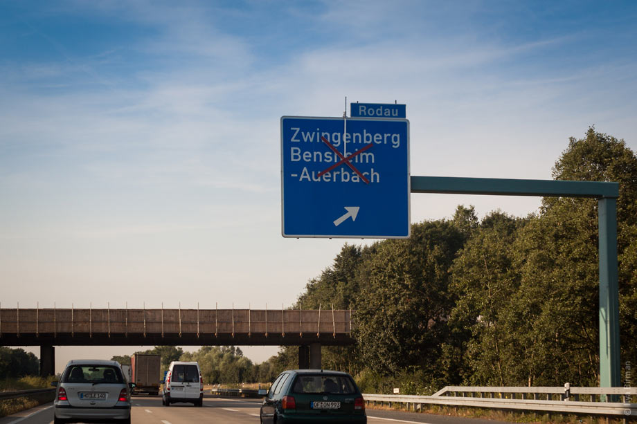 A crossed road sign in Germany