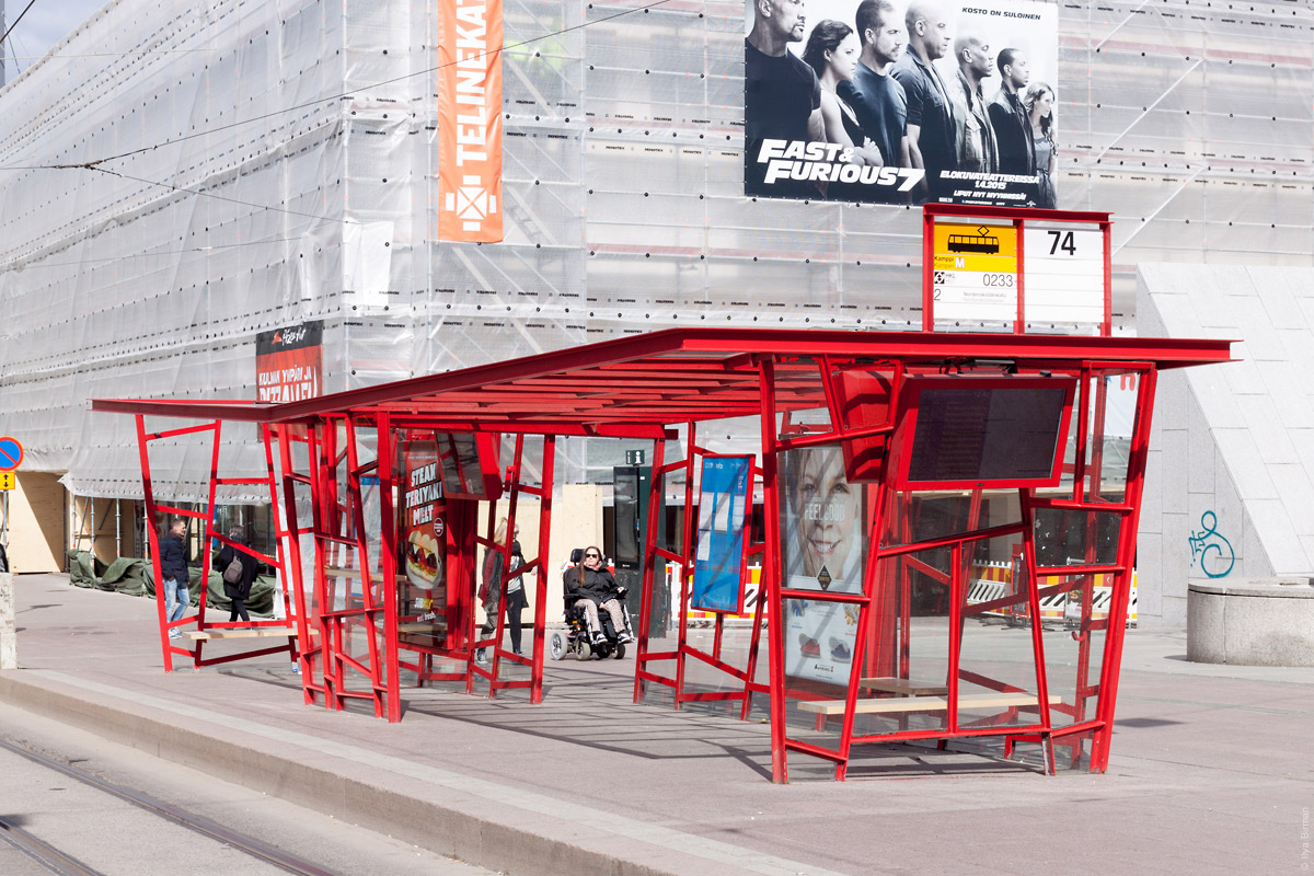 Tram stop in Helsinki