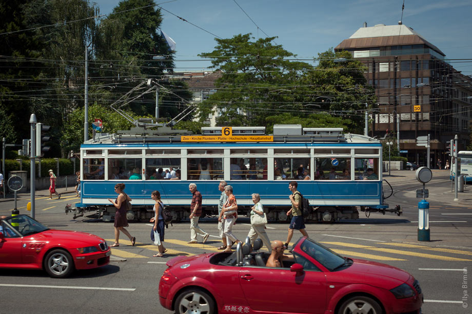 A tram in Zurich