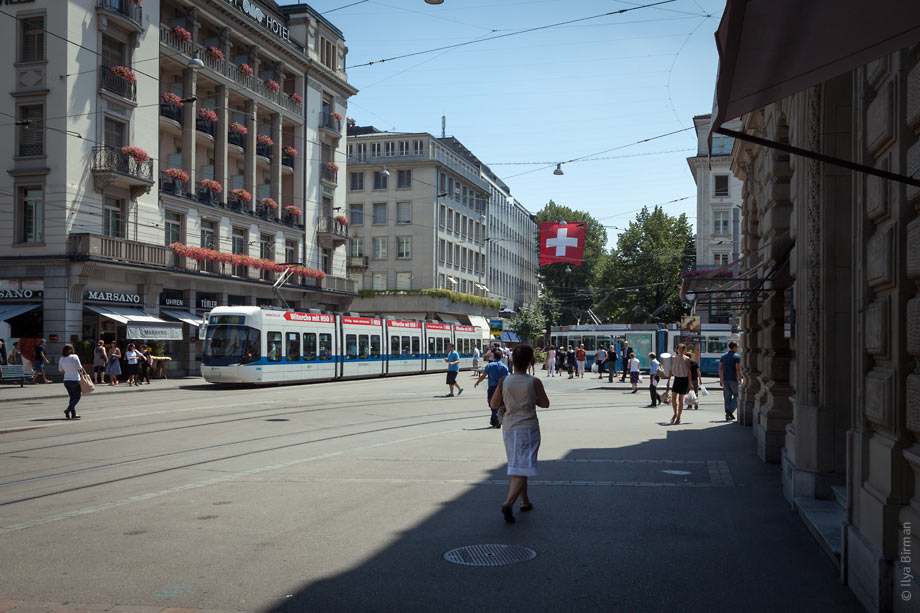 A tram in Zurich
